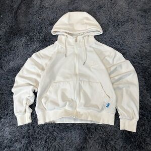 Women’s UCLA Cream Zip-Up Cropped Hoodie Sweatshirt Size M/L